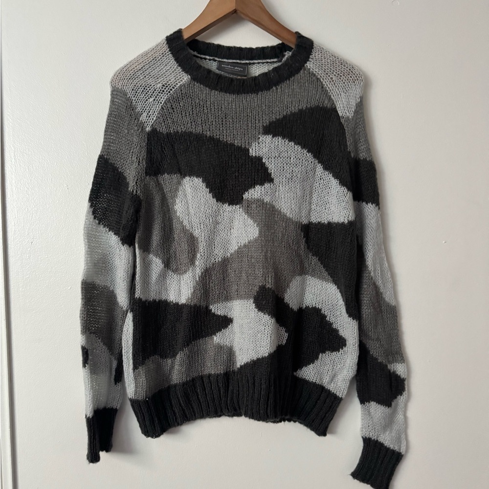 Wooden Ships XS/S Camp Grey Mohair Blend Knit Sweater
